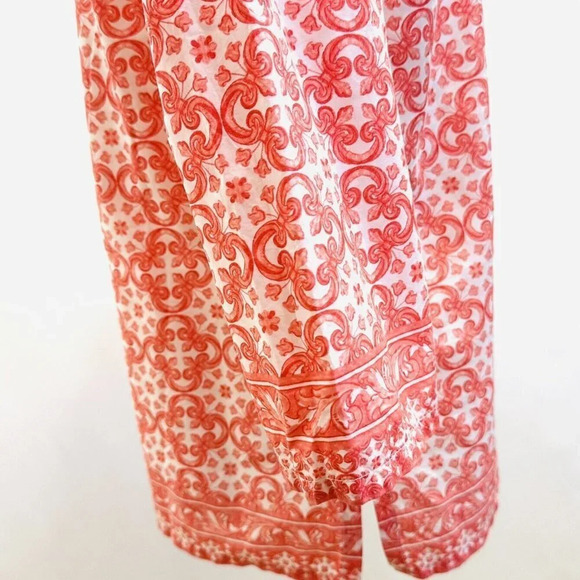 CHARTER CLUB Women Long Sleeve Pull Over V-Neck Beaded Orange Shirt Size Small - Picture 6 of 14